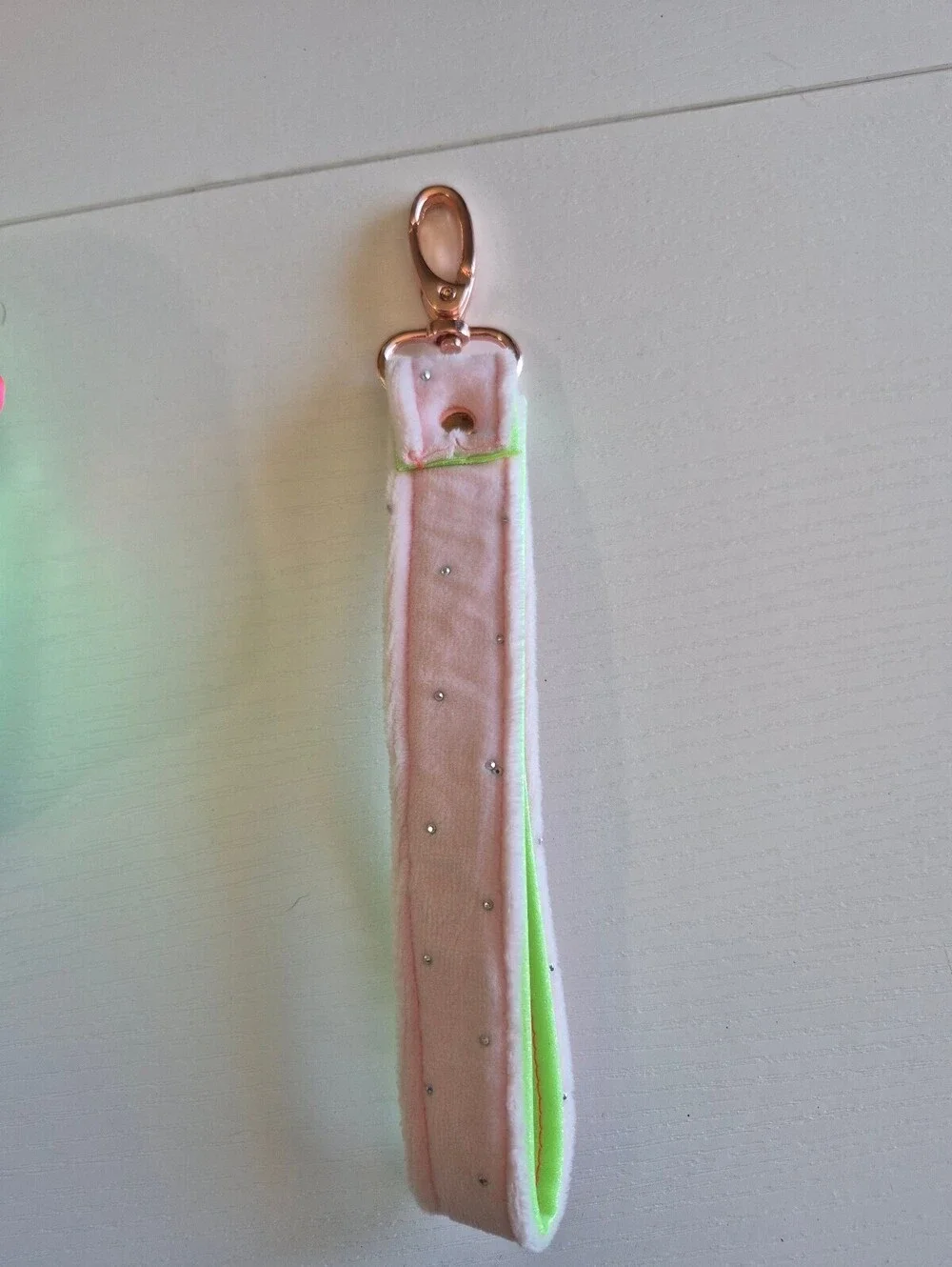 Whimsical Green & pink witches glitter wristlet or clutch